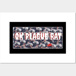 OK Plague Rat One Red Hat Crowd Design Print Wide Bar Posters and Art